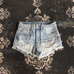 American Eagle • High Rise Distressed Cut Offs
